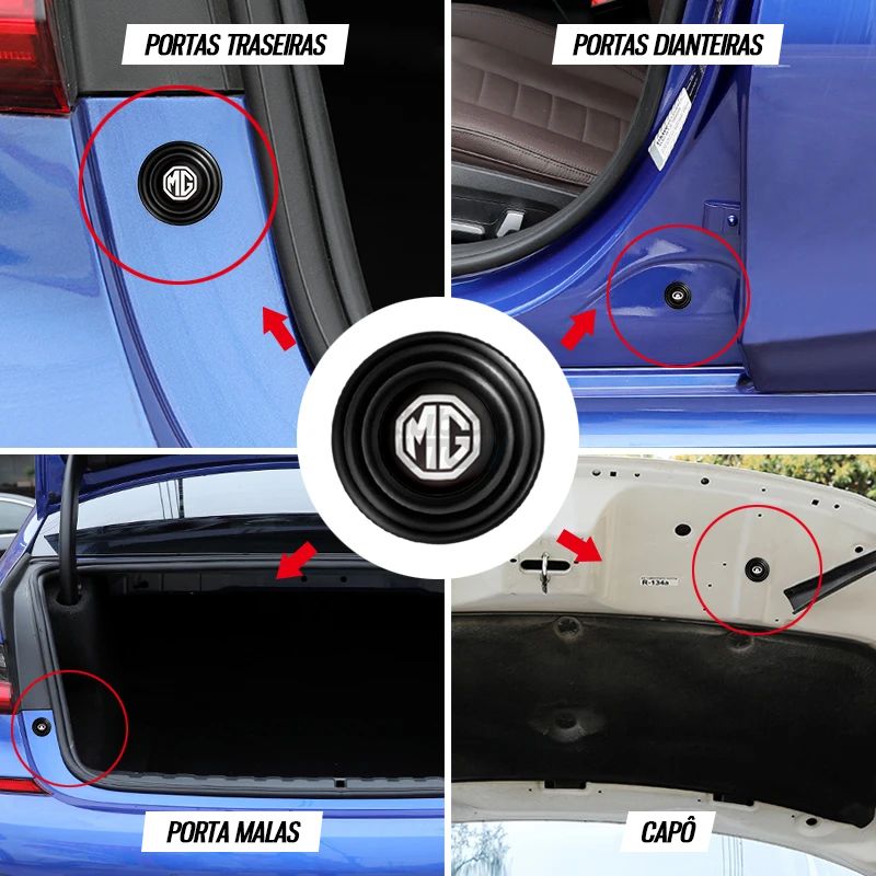 SoftBump™ Amortecedor de Porta Anti Impacto Anti Ruído - 4 Pçs