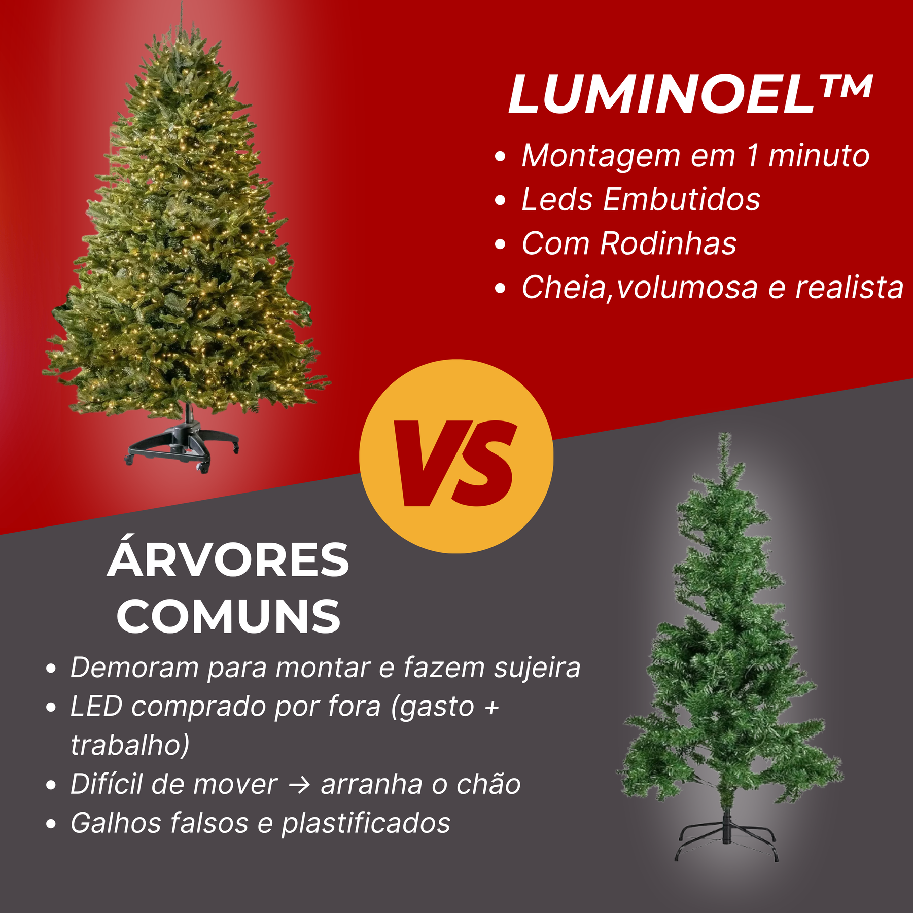 LumiNoel™- Árvore de Natal Premium com LEDs Embutidos [BLACK FRIDAY]