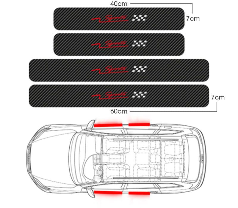 CarbonFilm™ Protetor de Soleira Anti-risco Premium - 4 Pçs