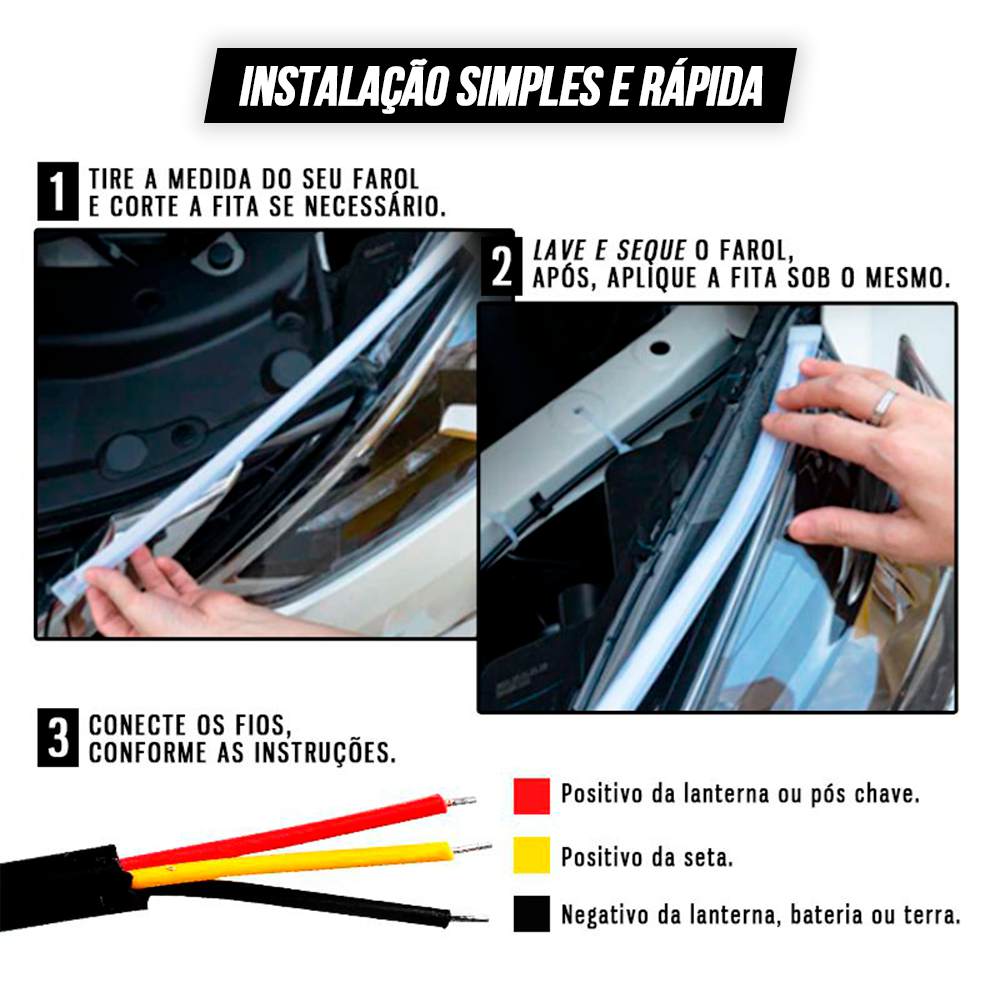 PrimeLED™ 2.0 Fita de LED para Farol DRL Sequencial - 2 Pçs